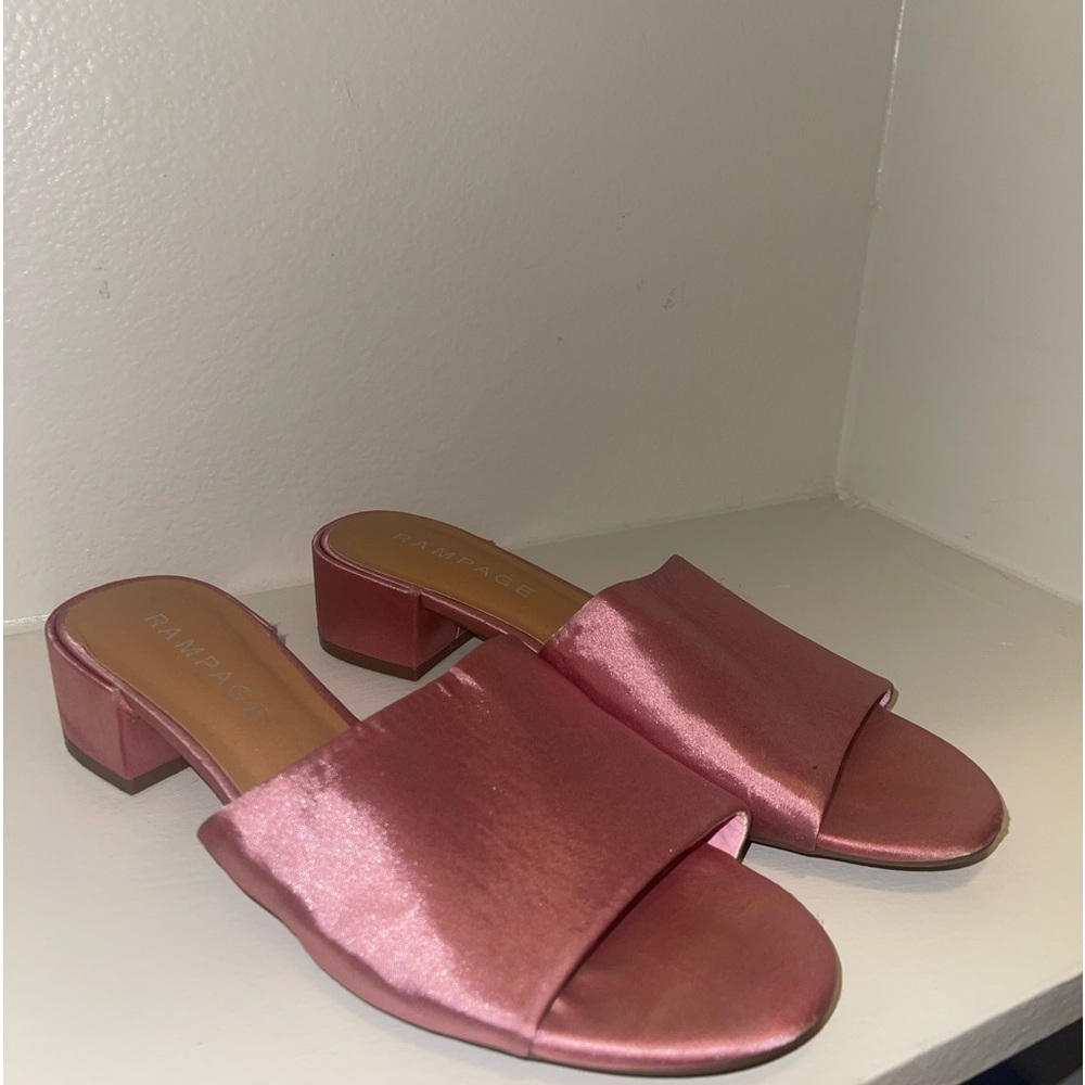 Pink Satin Rampage Slides - Picture 6 of 6